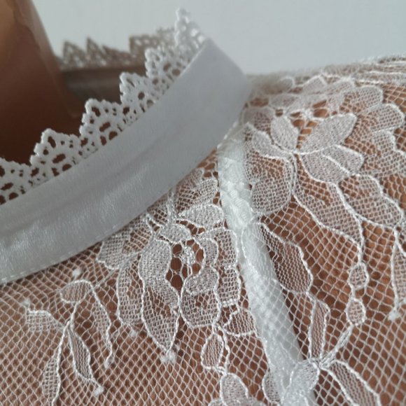 new 2-pc Ruffle Lace Blouse Top white L - Picture 4 of 10